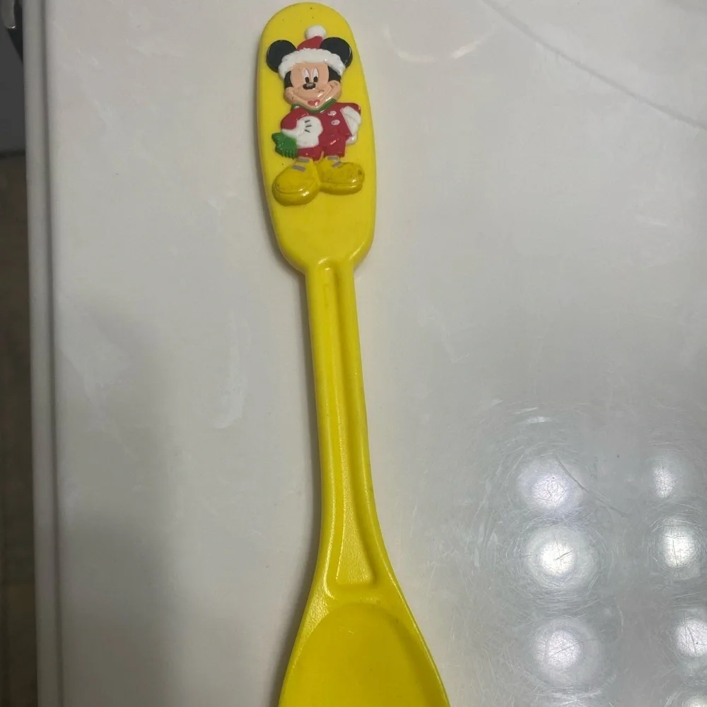 Vintage Disney Mickey Mouse Christmas Yellow Souvenir 9” Collectible Spoon